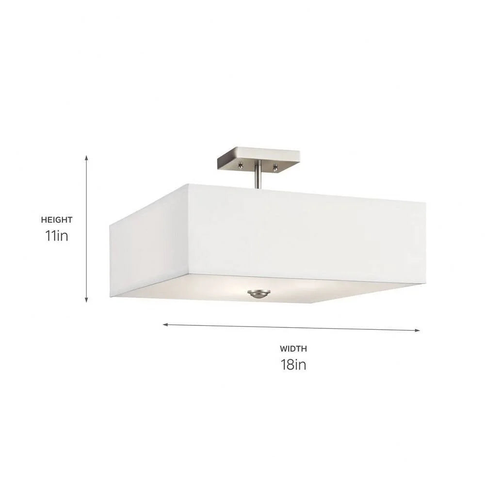 43693NBR-Kichler Lighting-Shailene - 3 Light Semi-Flush Mount - 18 inches wide-Natural Brass Finish