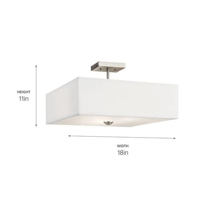 43693NBR-Kichler Lighting-Shailene - 3 Light Semi-Flush Mount - 18 inches wide-Natural Brass Finish