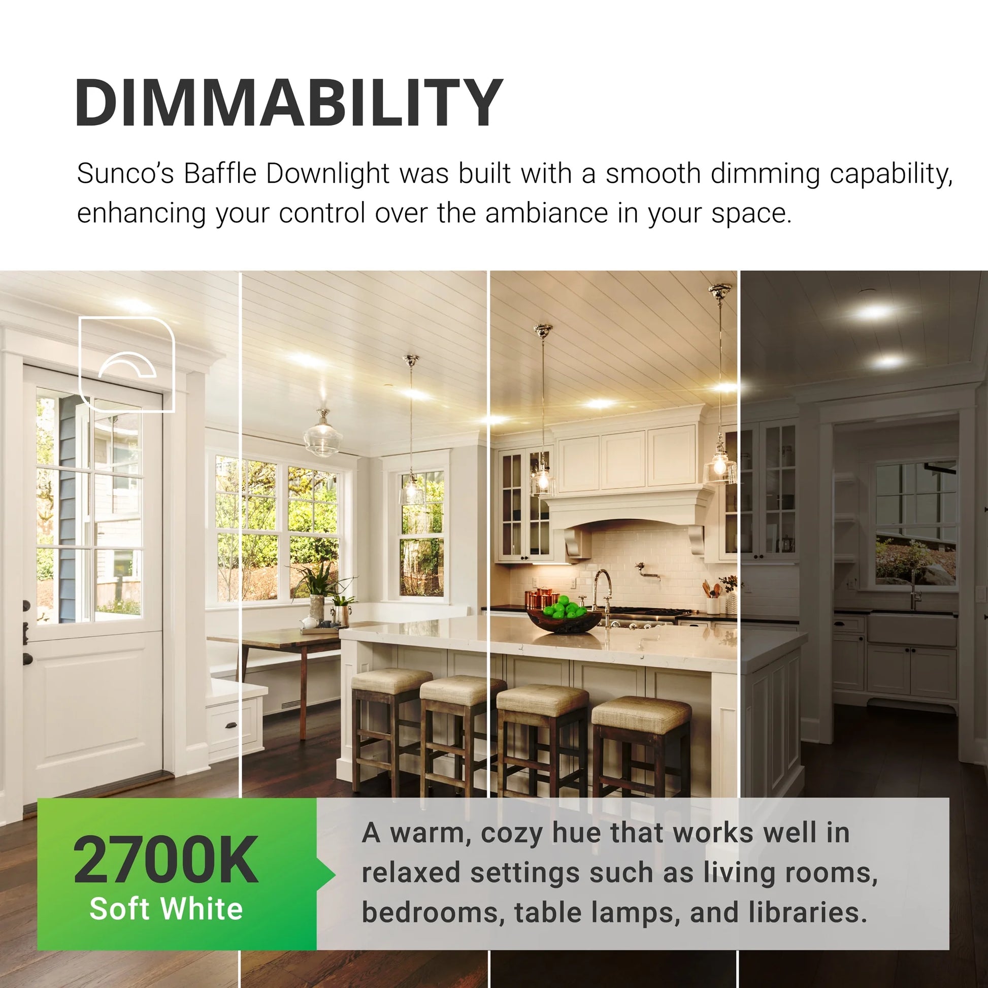 Sunco Lighting 24 Pack 5/6 Inch LED Recessed Downlight, Baffle Trim, Dimmable, 13W=75W, 2700K Soft White, 1050 LM, Damp Rated, Simple Retrofit Installation - UL + Energy Star