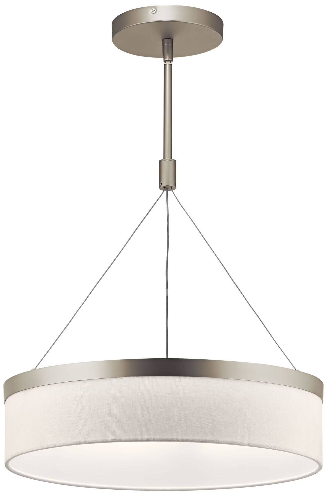 42297SNLED-Kichler Lighting-Mercel - Pendant 3 Light White Linen Fabric - with Transitional inspirations - 18.5 inches tall by 18.5 inches wide-Satin