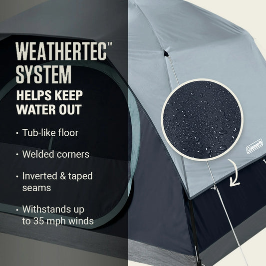 Coleman SkydomeTM 4-Person Camping Tent with LED Lighting