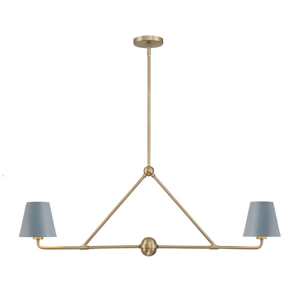 XAV-B9302-VG-Crystorama Lighting-Xavier - 2 Light Chandelier In Modern Style-15 Inches Tall and 42 Inches Wide-Vibrant Gold Finish