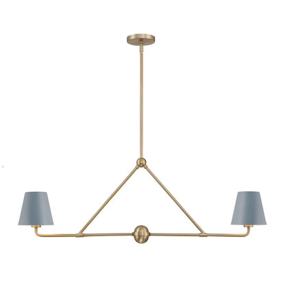XAV-B9302-VG-Crystorama Lighting-Xavier - 2 Light Chandelier In Modern Style-15 Inches Tall and 42 Inches Wide-Vibrant Gold Finish