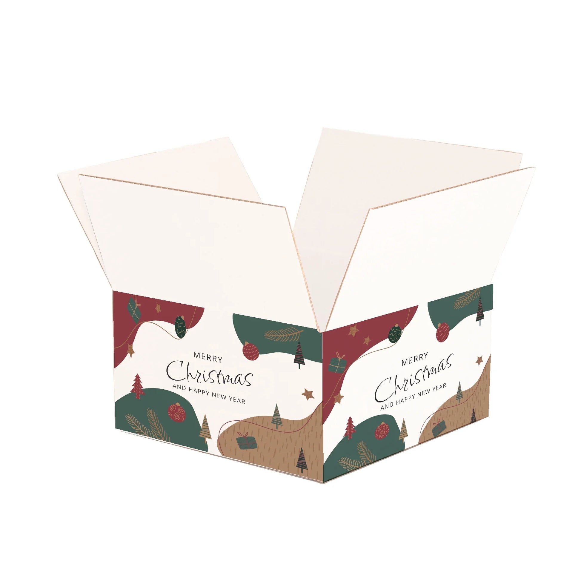 Ucanpack Christmas Boxes 12x12x3 inch - 50 Pack Abstract Xmas Printed Christmas Box Bulk - Holiday Shipping Box Made in USA Christmas Packaging Small Business