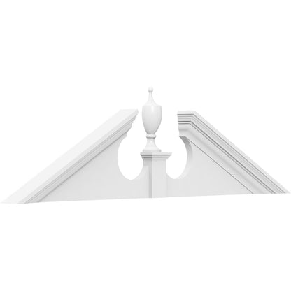 Ekena Millwork 42"W x 10-1/2"H x 2-3/4"P (Pitch 6/12) Acorn Architectural Grade PVC Pediment (Acorn Ships Unattached in Box)