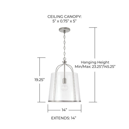 Capital Lighting 347011 Madison 14" Wide Pendant - Brass