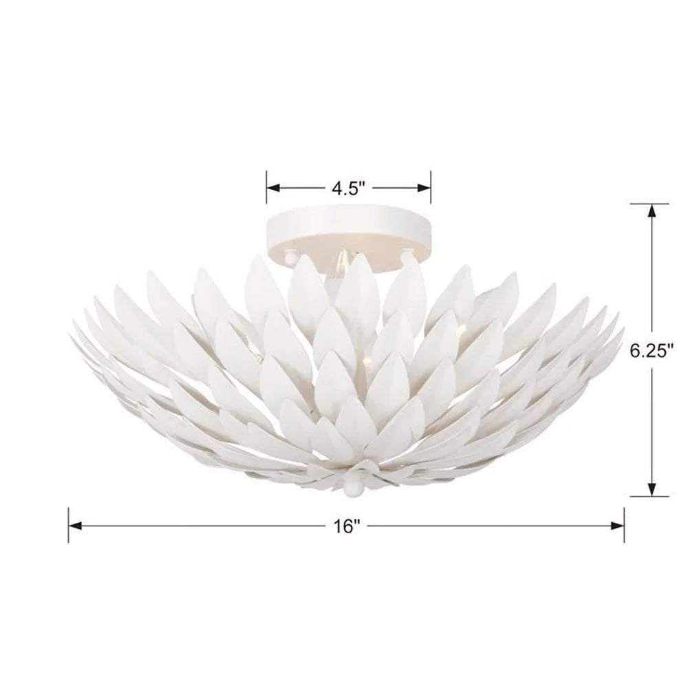 505-MT-Crystorama Lighting-Broche - Four Light Flush Mount in Traditional and Contemporary Style - 16 Inches Wide by 6.25 Inches High-Matte White