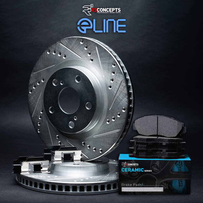 R1 Concepts Front Brakes and Rotors Kit |Front Brake Pads| Brake Rotors and Pads| Ceramic Brake Pads and Rotors |Hardware Kit WGWH1-56019
