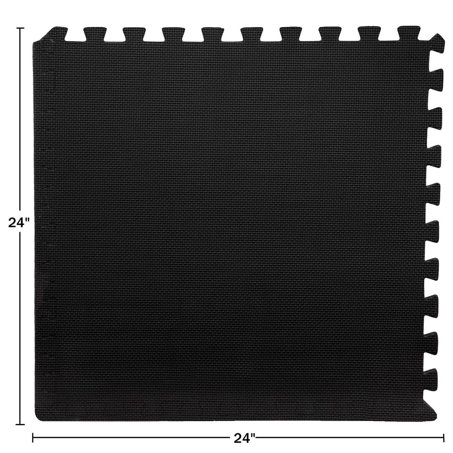 Foam Flooring Tiles - 24-Pack Interlocking EVA Foam Pieces - Non-Toxic Floor Padding for Playroom, Gym, or Basement by Stalwart (Black)