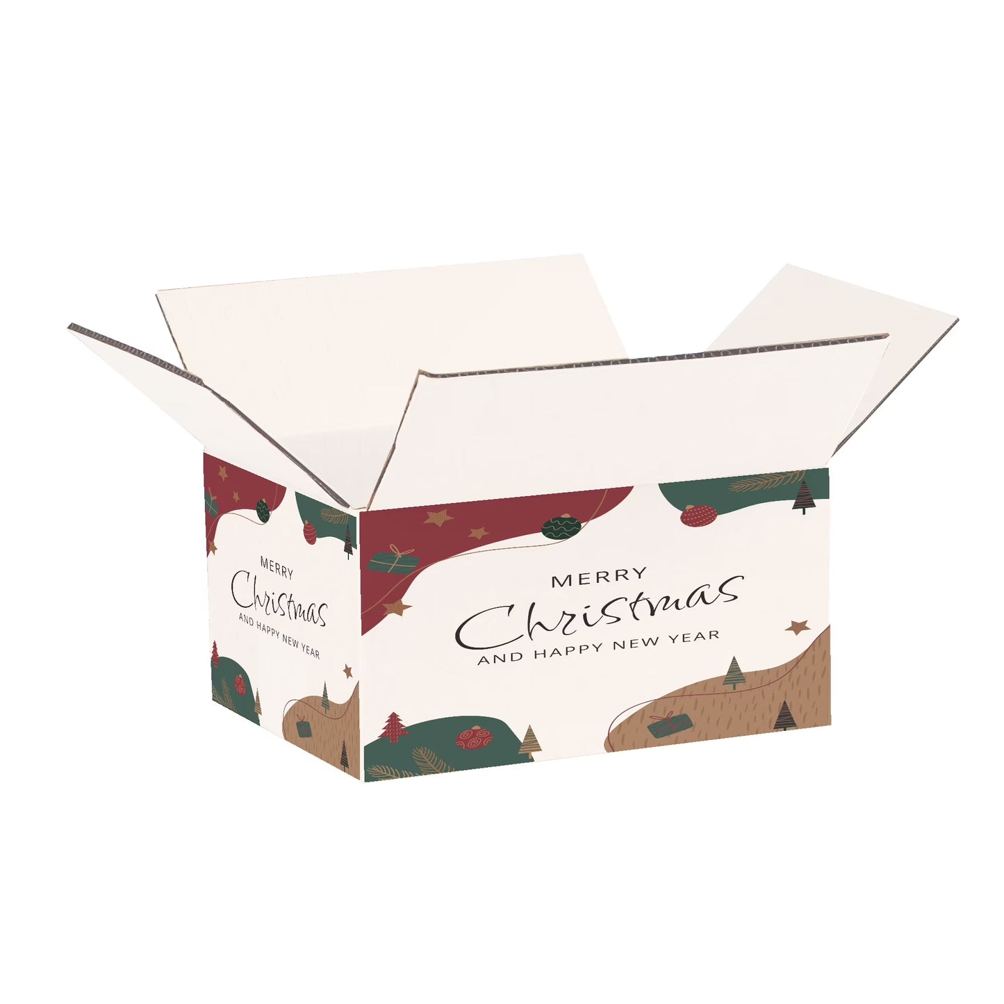 Ucanpack Christmas Boxes 12x12x3 inch - 50 Pack Abstract Xmas Printed Christmas Box Bulk - Holiday Shipping Box Made in USA Christmas Packaging Small Business