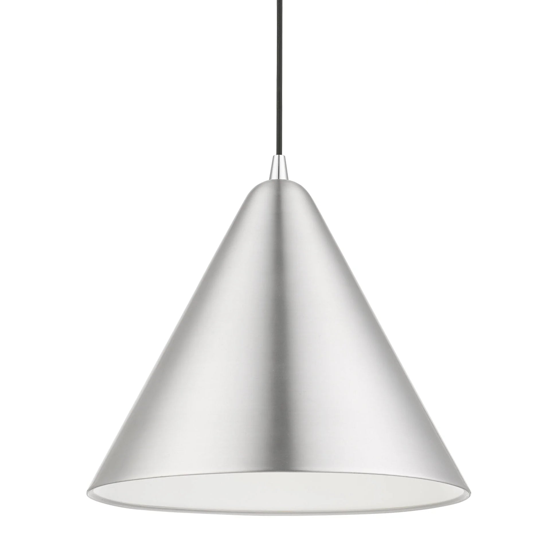 Livex Lighting Dulce 14" 1-Light Modern Metal Single Pendant in Shiny Black