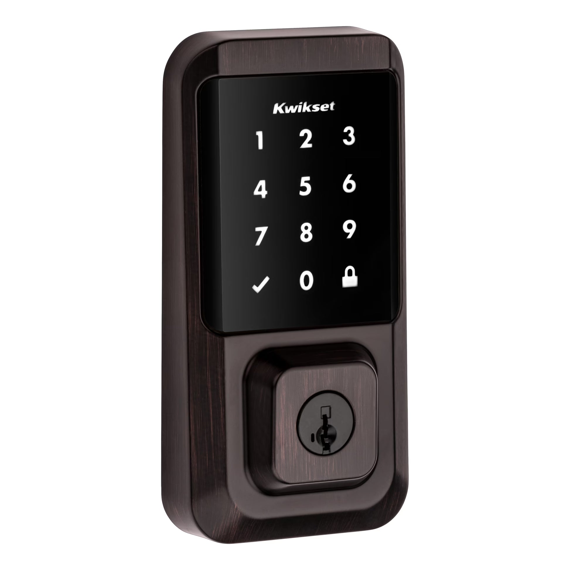 Kwikset Halo Touchscreen Wi-Fi Smart Deadbolt Hardware Lock with Smartkey Satin Nickel