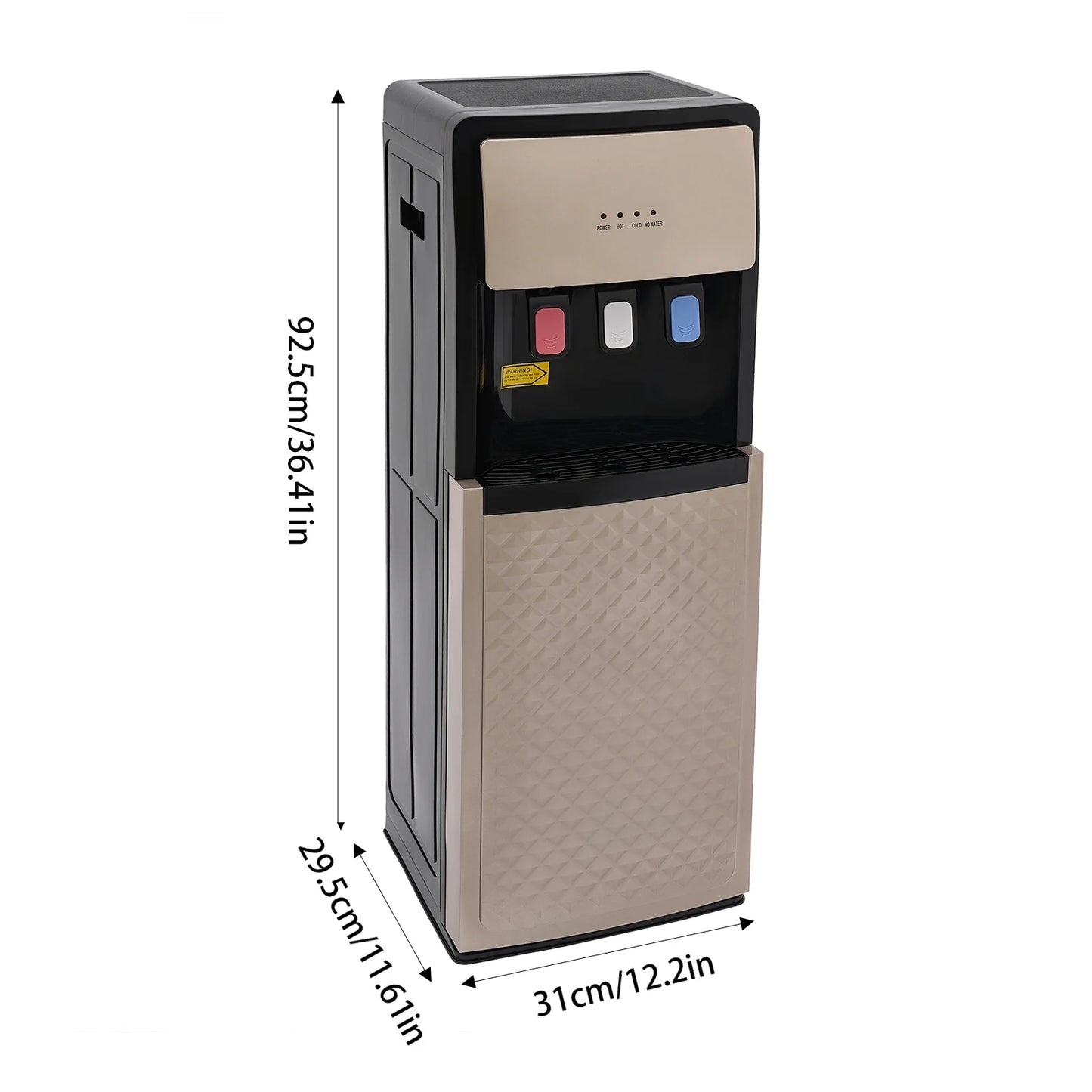 Champaign Gold Bottom Loading Water Dispenser - Hot, Cold & Room Temperature Water, 500W Heating, 90W Cooling, Safe & User-Friendly Design for Home & Office