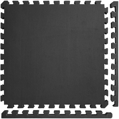 Meister X-THICK 1.5" Interlocking EVA Foam Mats - 2X Cushion for Wrestling, MMA Takedowns & Gymnastics - 2'x2' Tiles - Black - 10 Tiles (40 Sqft)