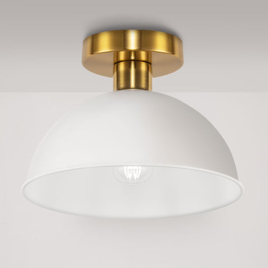 Briignite 2-Pack Gold Semi Flush Mount Ceiling Light Fixtures, Farmhouse Lighting for Bedroom, Kitchen, Entryway.
