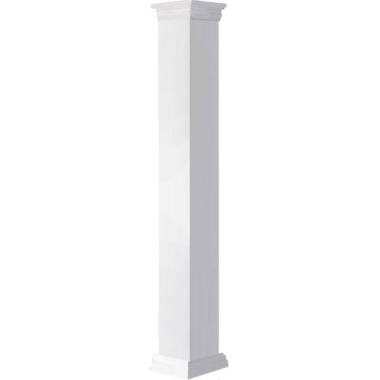 06"W x 06'H Craftsman Classic Square Non-Tapered, Smooth Column, Prairie Capital & Prairie Base