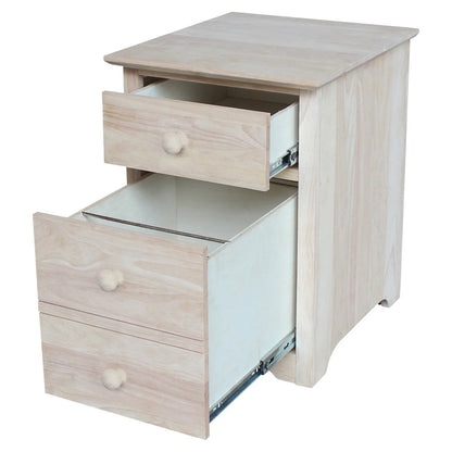 International Concepts 2 Drawer File Cabinet with Wood Hardware