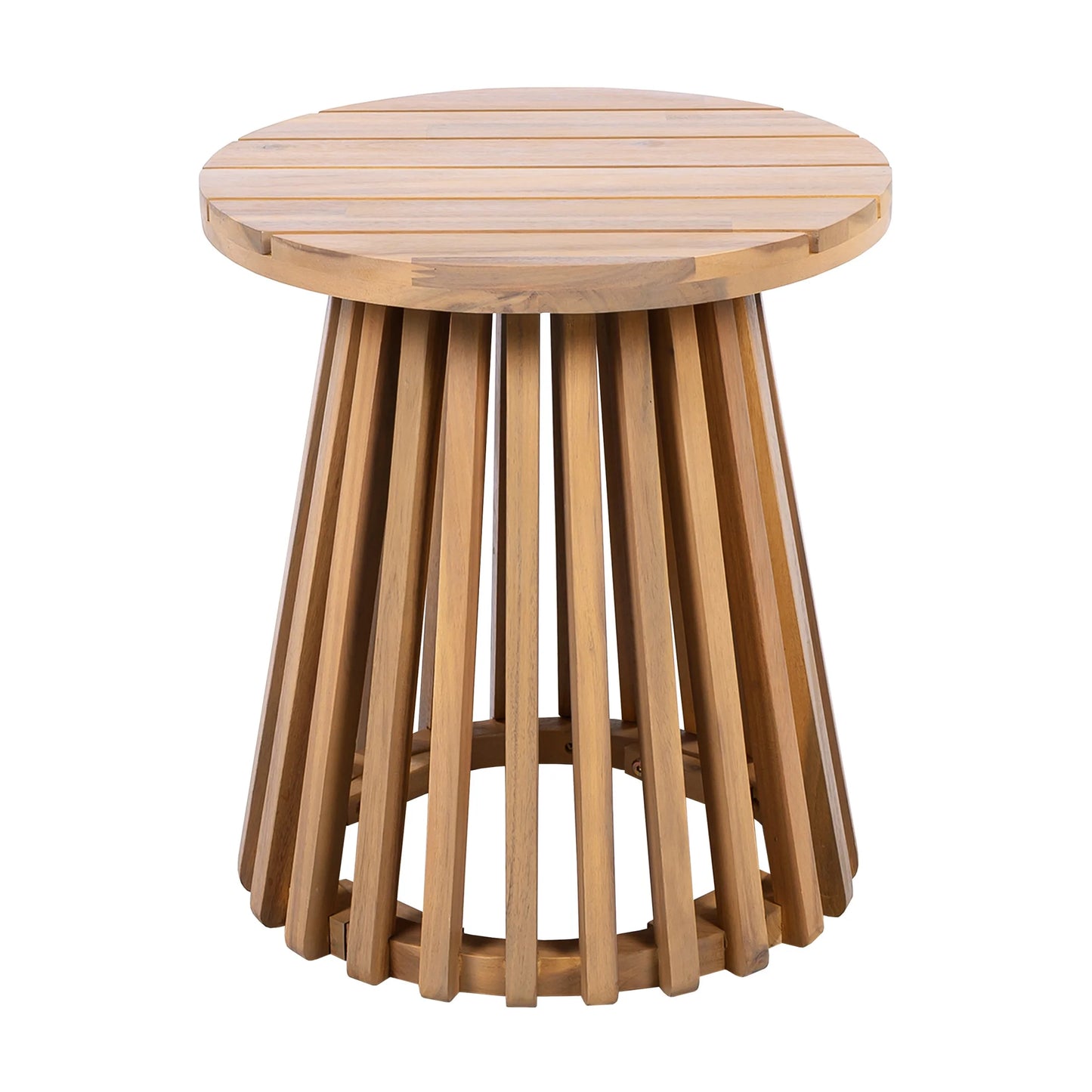Christopher Knight Home Outdoor Acacia Wood Patio Side Table, Round Coffee Table for Backyard, Lawn, or Balcony, Light Teak